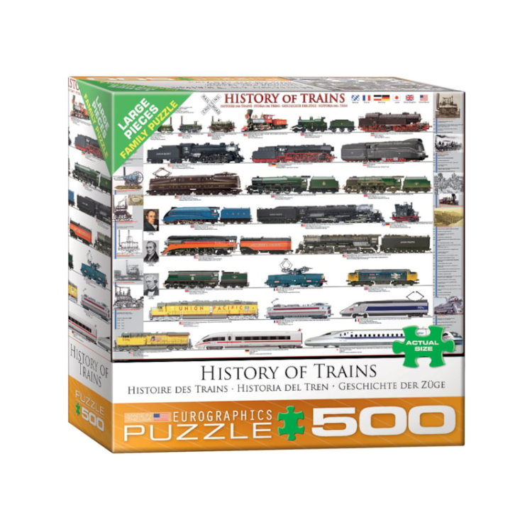 Eurographics History of Trains 500-Piece Large Puzzle, 8500-0251