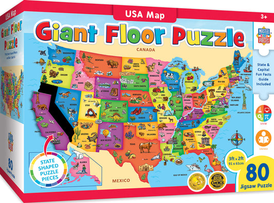 Giant USA Map Floor Puzzle 80 piece, 705988120015