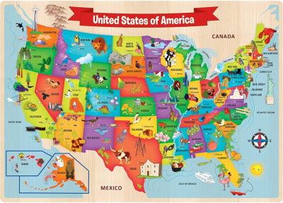 USA Map (44 PC) Puzzle, 705988117022